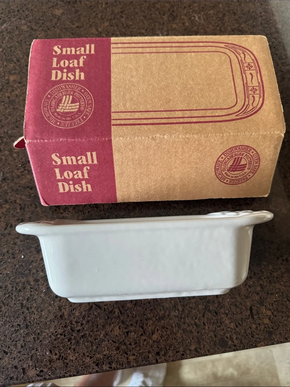 White Ceramic Rectangular Baking Dish small loaf dish ivory